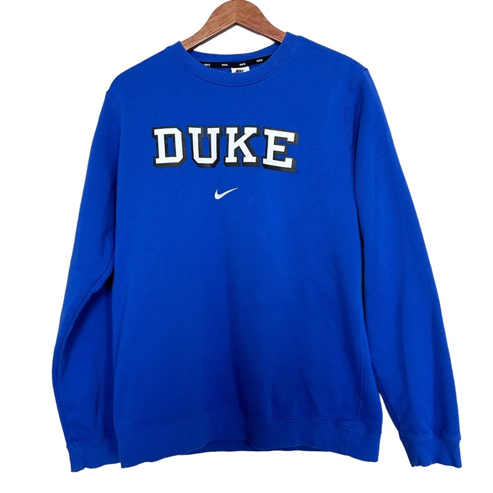 Duke Nike Royal Blue Devils Club Fleece Sweatshirt Mens Sz L